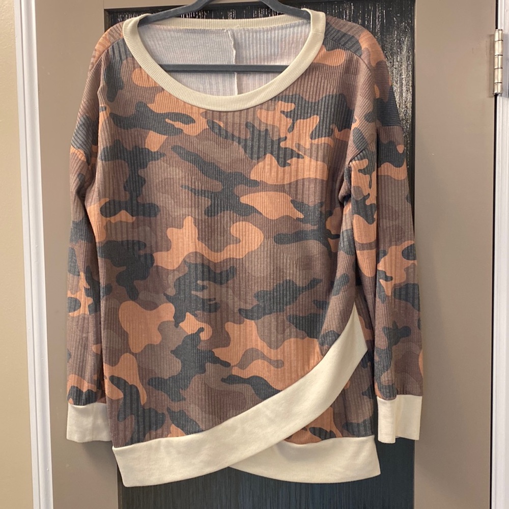 Double banded Camo Top